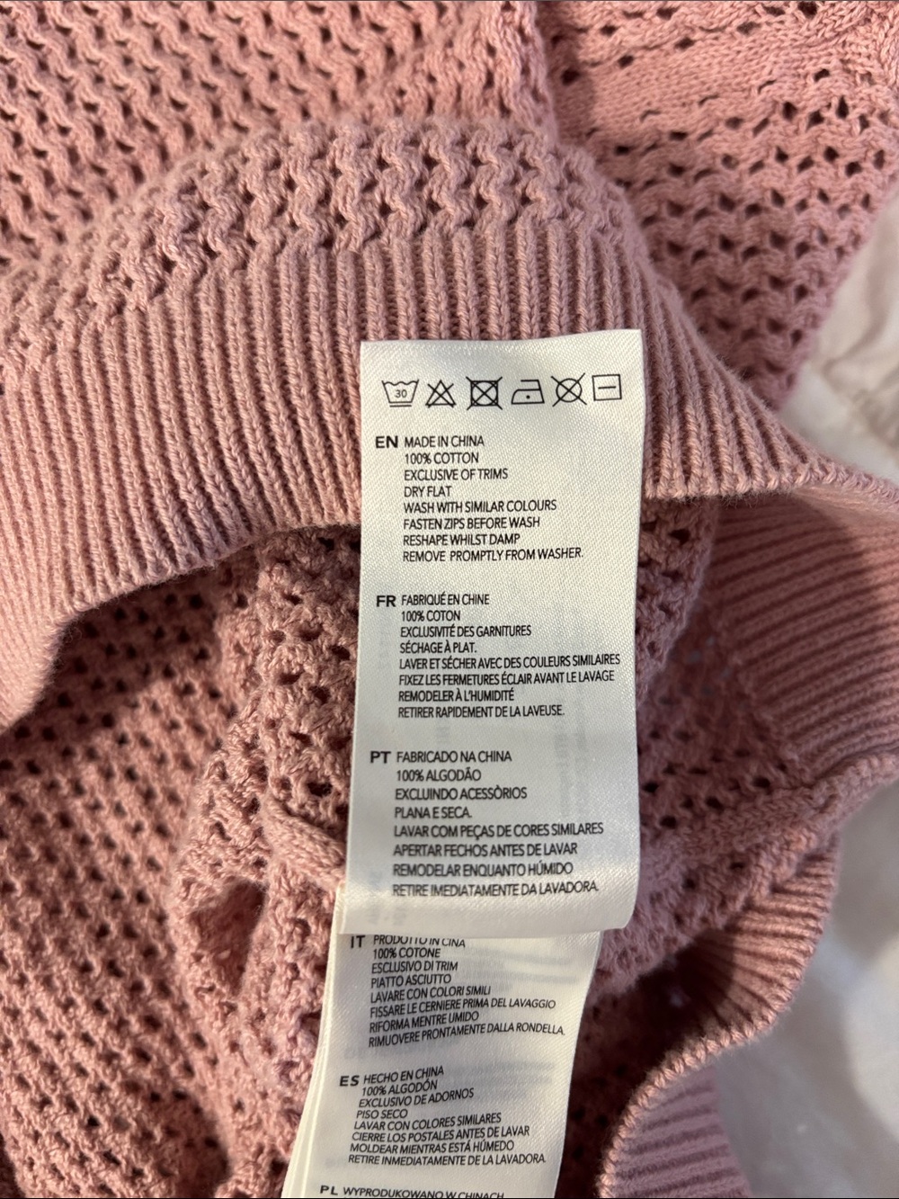 Varley Pink Openwork V-Neck Knit Sweater - Picture 6 of 8